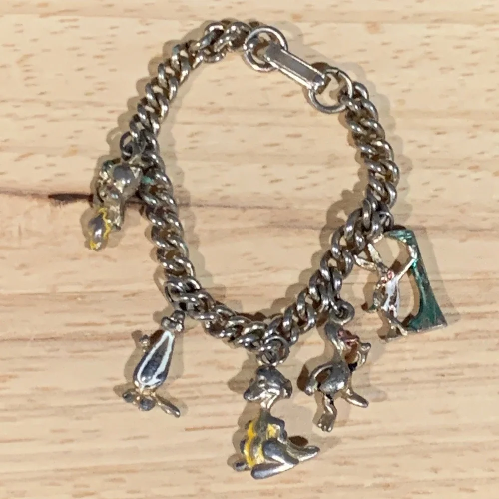 Vintage Looney Tunes Charm Bracelet Kids 6